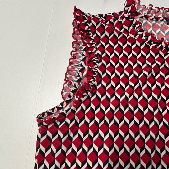 Tommy Hilfiger women’s size large, sleeveless,‎ geometric, print, blouse - Picture 11 of 12